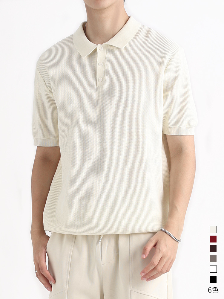 Polo de seda de hielo de hombre de manga corta hombre de verano lujoso ligero de alto nivel viejo estilo de dinero condujo camiseta de negocios ropa casual de hombre