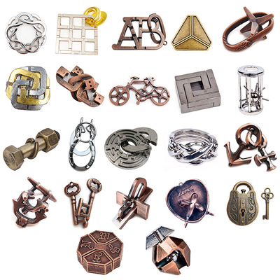 Lubansuo alloy Puzzle Difficult Puzzle Decryption Unlock Toys Kong Ming Lock suit