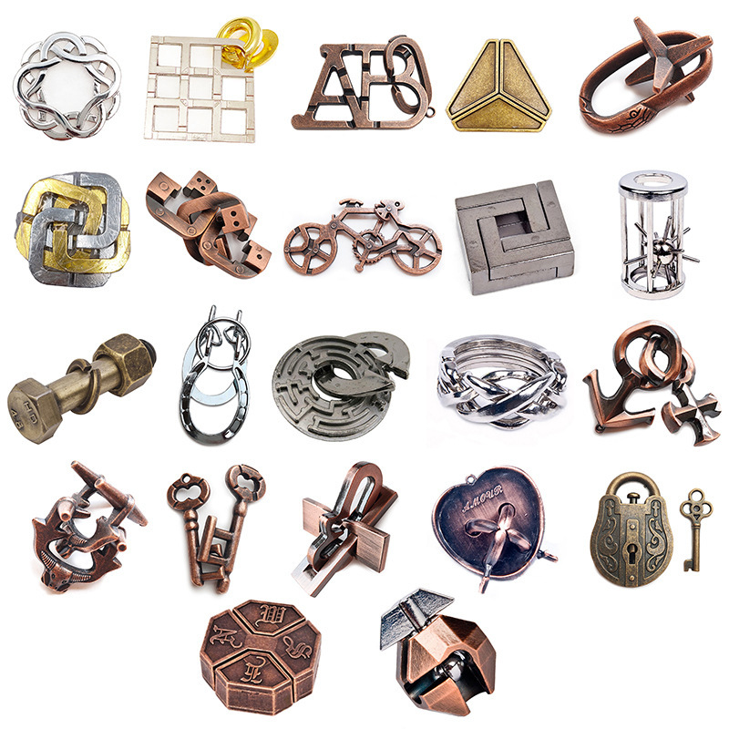 Lubansuo alloy Puzzle Difficult Puzzle Decryption Unlock Toys Kong Ming Lock suit