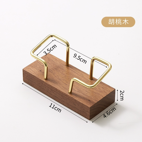 Walnut metal business card holder