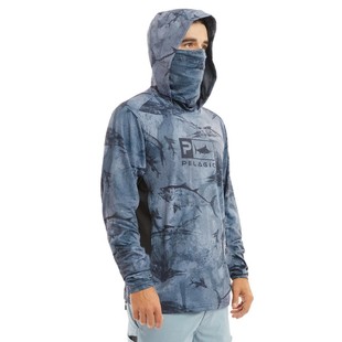 Pelagic Fishing Hoodies Fishing Suit Hooded Long Sleeve Crew Neck Shirt Mask Scarf