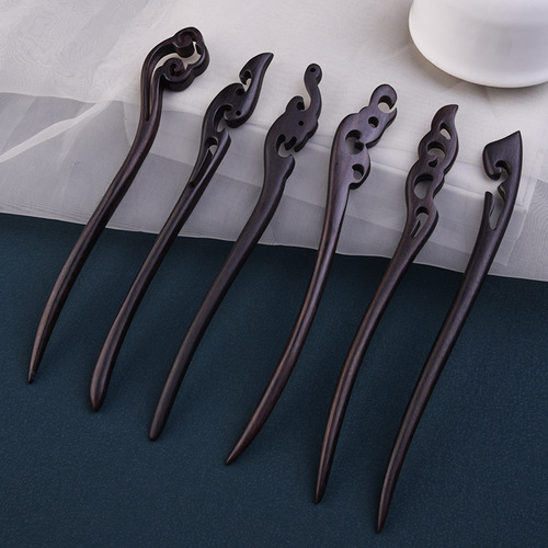 Imitation ebony hairpin, ancient style wooden hairpin, hairpin, simple modern wooden hairpin, cheongsam, Hanfu headwear