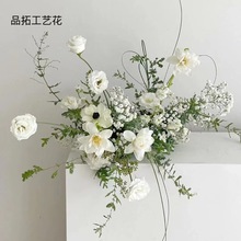 婚庆白色仿真花白色系假花婚礼花排路引吊顶插花装饰花艺软装绢花