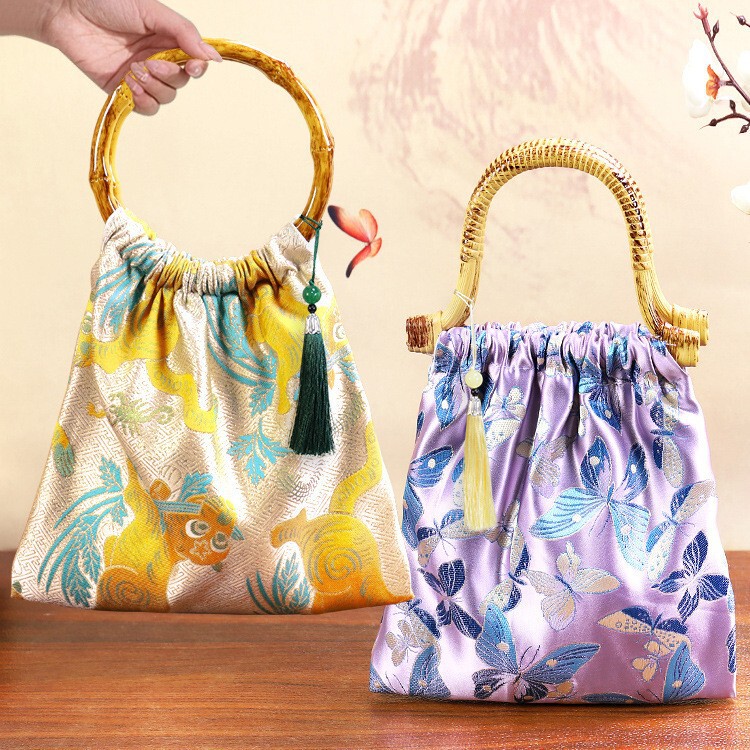 Mother's Day Chinese-Style Bamboo Knot Bag Handmade DIY Material Kit, Intangible Cultural Heritage Song Brocade, Chinese New-Style Activity Gift Mother's Day Chinese-Style Bamboo Knot Bag Handmade DIY Material Kit, Intangible Cultural Heritage Song Brocade, Chinese New-Style Activity Gift