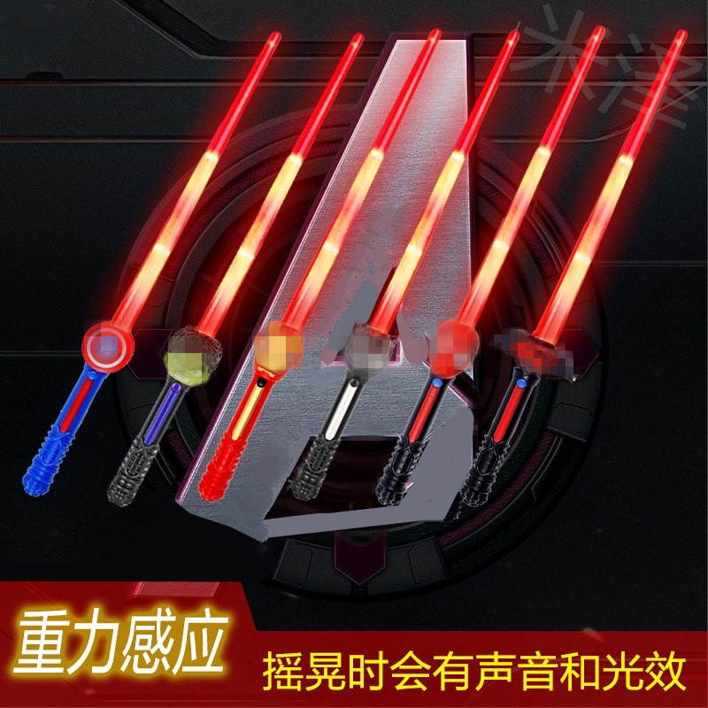 Barra de luz para niños transfronteriza, espada de juguete, barra brillante, espada telescópica, equipo de EE. UU., Espada láser de araña de acero