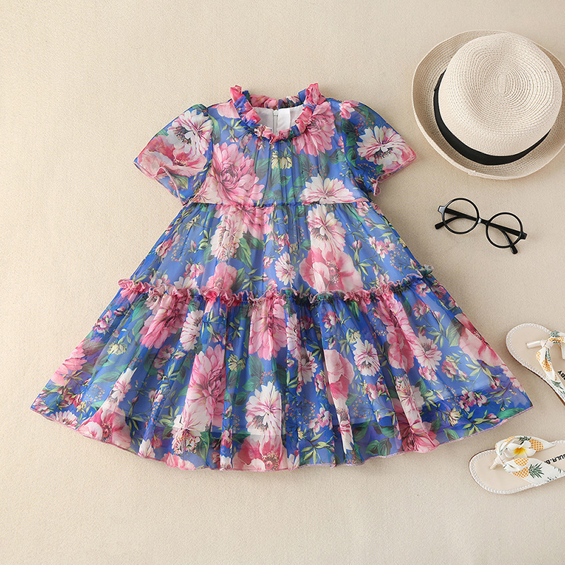Cute Stripe Flower Cotton Girls Dresses display picture 4