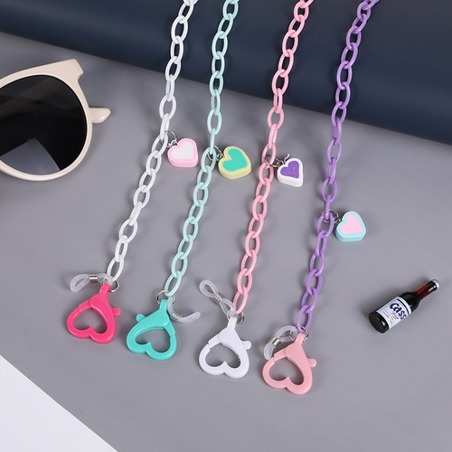 Korean style fashionable lanyard creative love color beaded glasses chain ins style cute lanyard