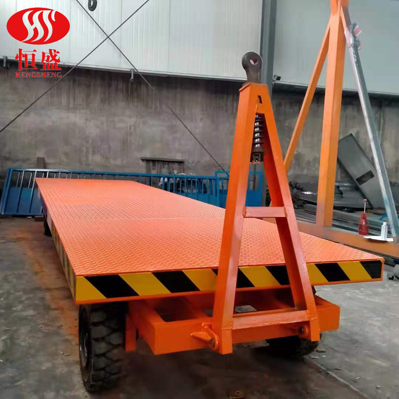 叉车牵引平板车厂区车间转运平板车农用平板拖车四轮转向平板拖车