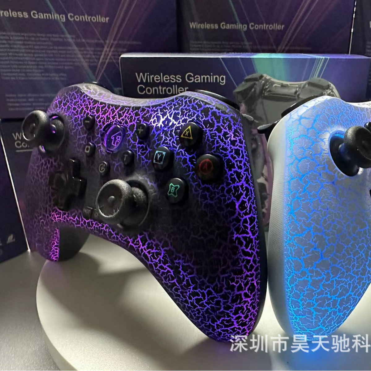 RGB transparente crack deslumbrante juego Bluetooth interruptor de la manija para PC Android IOS Tesla BYD