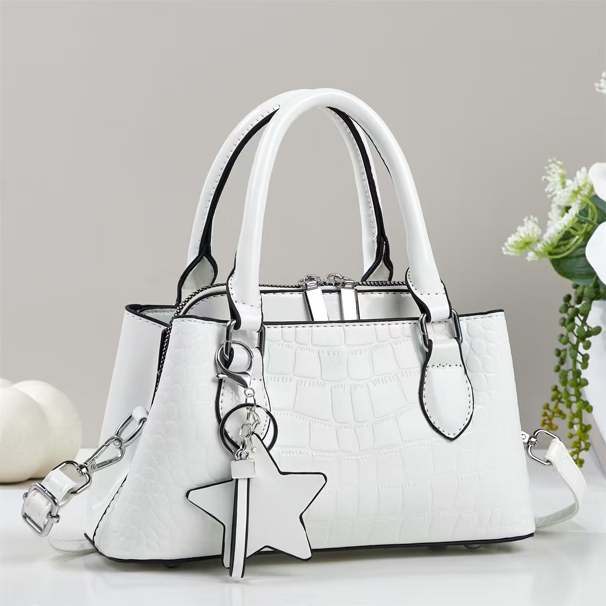 Moda atmósfera cocodrilo bolso de mano casual bolso de hombro de moda simple bolso de mano