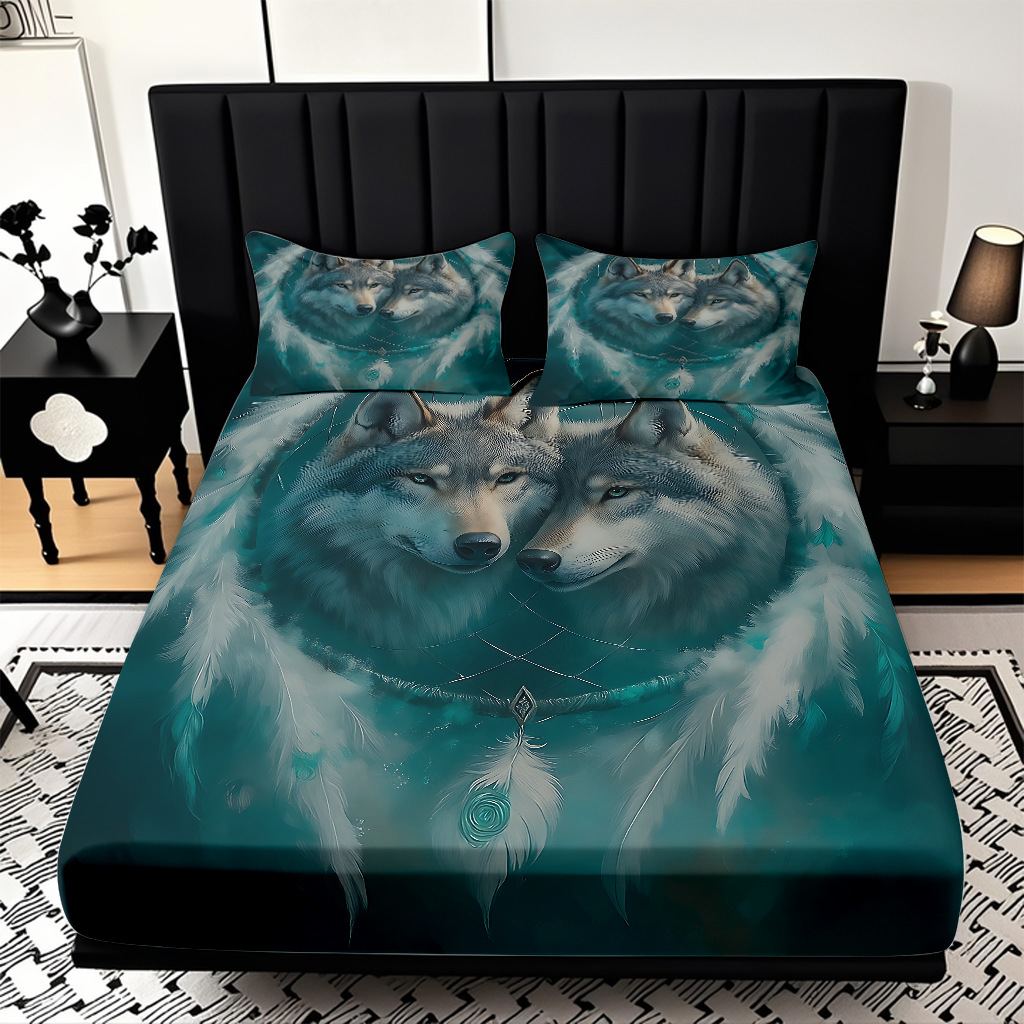 TEMU / JIT impresión digital 3D transfronteriza serie de wolf molido cama de cama de cama de cama para diseñar