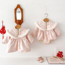 点兮冬季新款年款宝宝年服外出服婴幼儿节日礼服裙子包屁衣哈衣