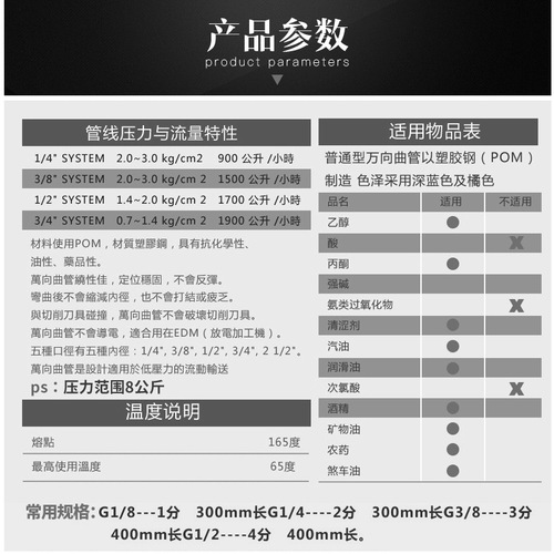 Plastic universal bamboo tube machine tool cooling pipe fuel injection pipe coolant water spray pipe magnetic seat 2 3 4 points