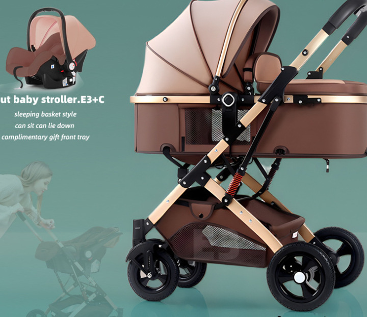 Cochecito de gemelos para pasear al bebé, el cochecito de bebé doble de segundo hijo se puede sentar, acostarse y entrar en el ascensor