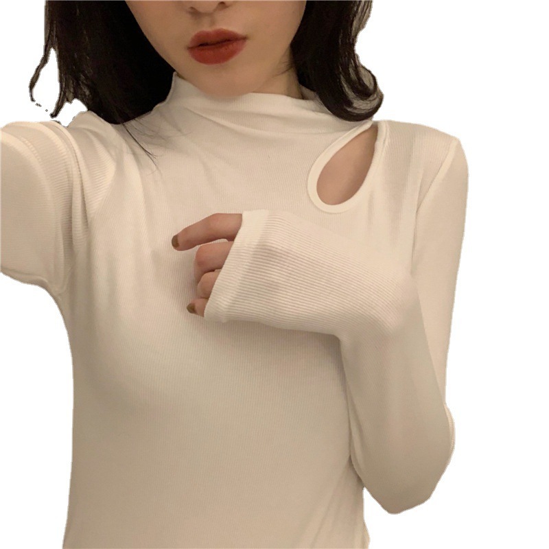 ネジの半高襟の底のシャツの女性の秋冬の洋風の中で身を修める気をつけます。|undefined