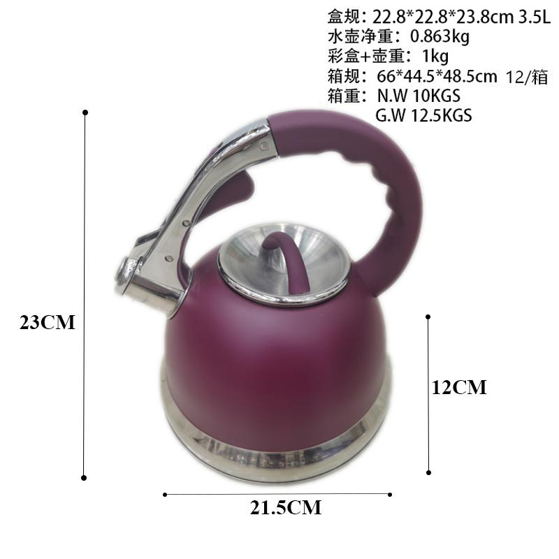 Hervidor Silbante de Acero Inoxidable 201 con Silbato para Cocina y Camping