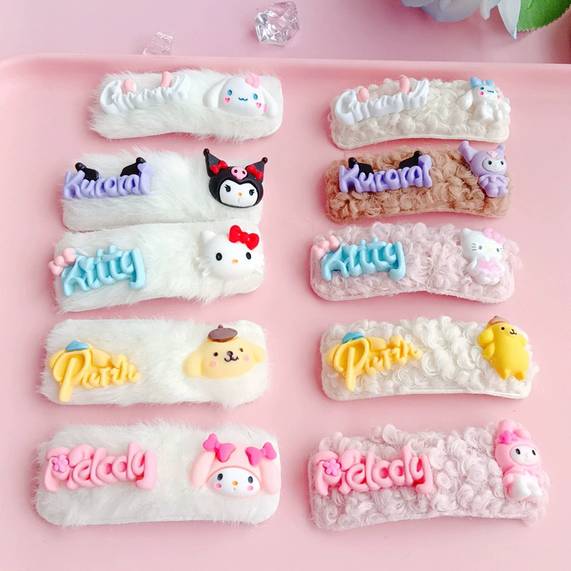 Новая продукция заколка для волос Sanrio, украшения для волос, заколка, девочка сердце мягкие украшения для волос девочки Kuromi имитация зайчика украшение с боку