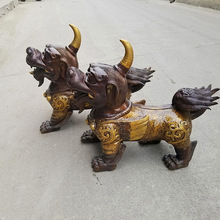 妙音铜艺纯铜鎏金貔貅铜貔貅瑞兽独角兽家居风水铜器工艺摆件