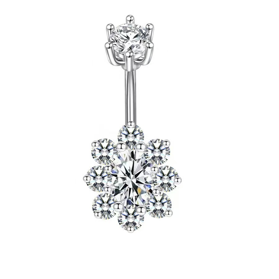 Silver pointed spike labret stud material detail