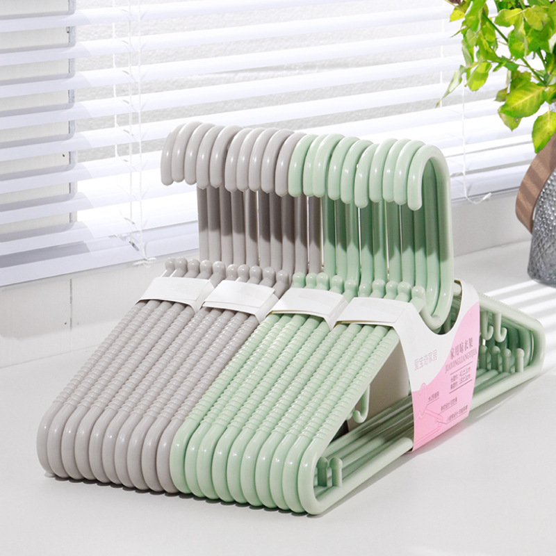 Solid plastic hangers thickened load-bearing non-slip seamless factory direct wholesale hotel clothing store rack