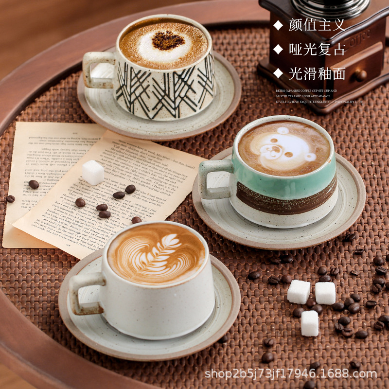 Japanese retro coffee high quality creative matte set