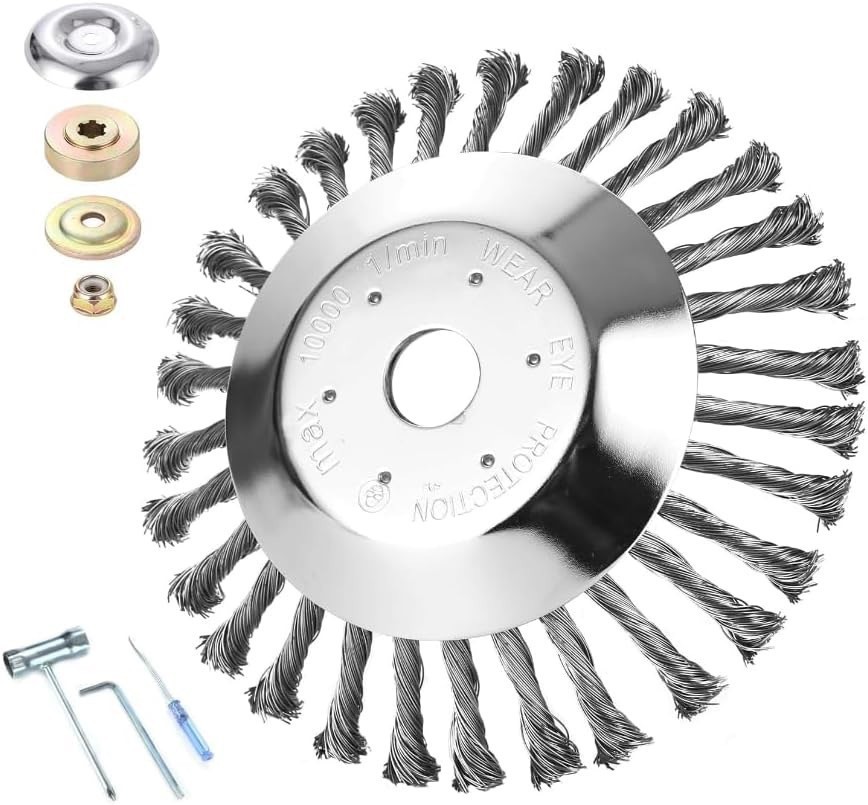 Nueve caballos de apoyo cortacésped de rueda de acero de apoyo cortacésped de acero eliminación de óxido de deshierbe placa