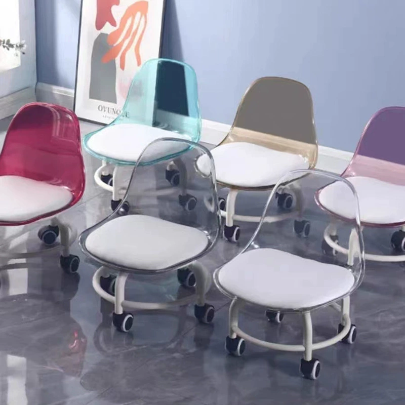 Многофункциональный акриловый табурет универсальный колесный детский табурет для малышей Маленький стул шкив низкий табурет красивый шов табурет