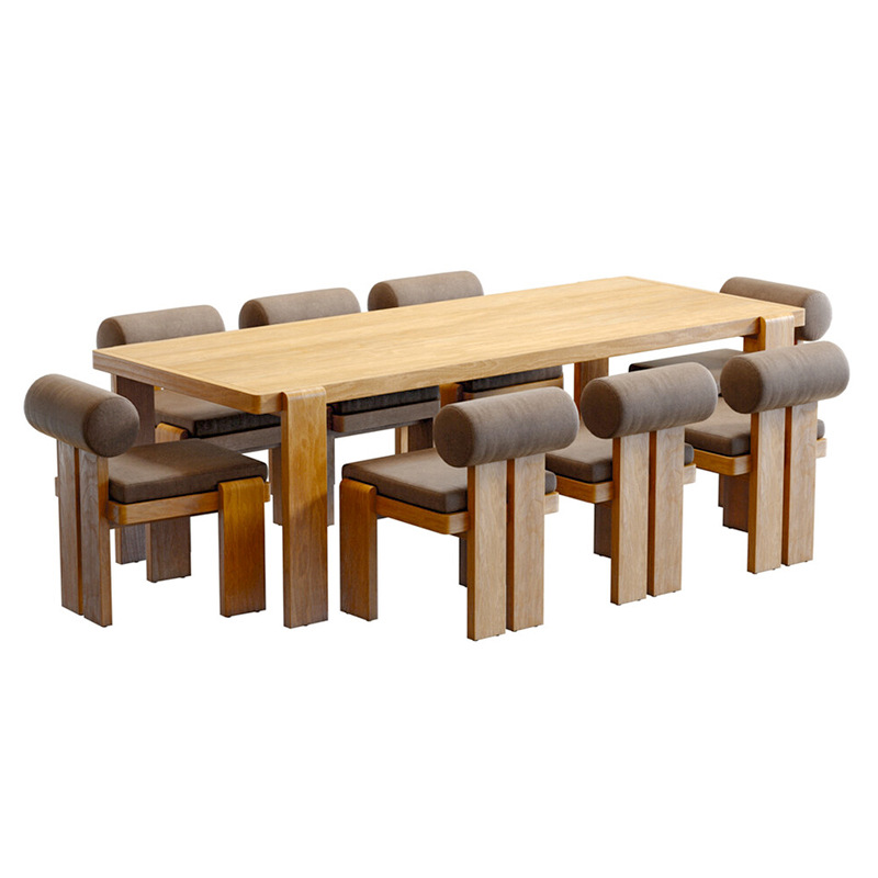 Mesa y silla de teca al aire libre patio villa impermeable hotel combinación de madera maciza mesa y silla al aire libre restaurante muebles de madera anticorrosivo