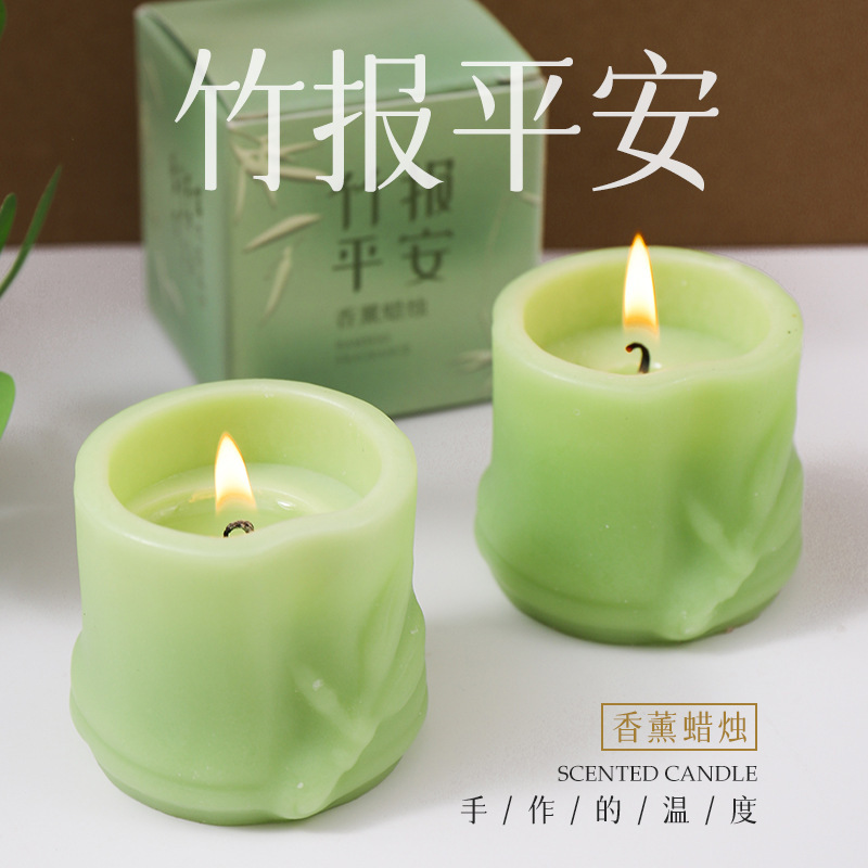 卸売竹アロマキャンドル雰囲気ギフトフレグランス端午節のお土産小さなギフトクリエイティブな形のキャンドル|undefined