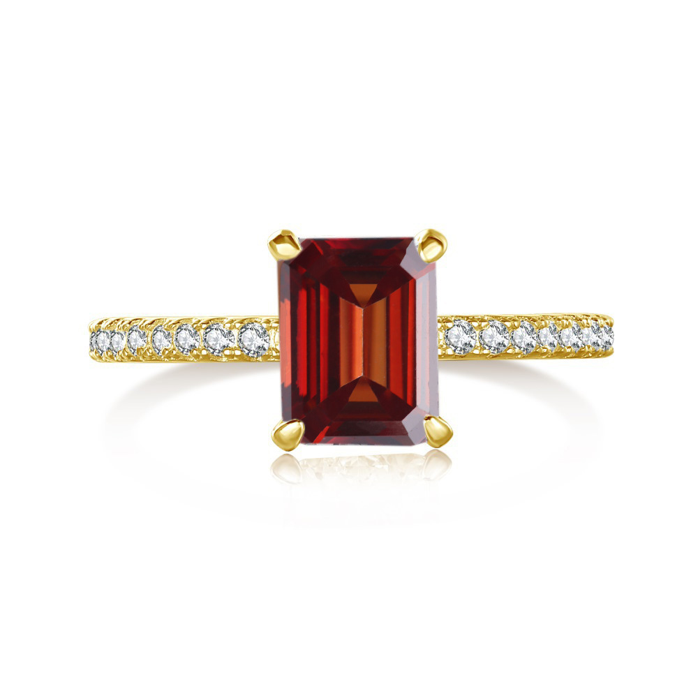 2 quilates esmeralda corta rosa color anillo de piedra de moissanita plata esterlina S925 anillo de fila correa de boda certificado GRA