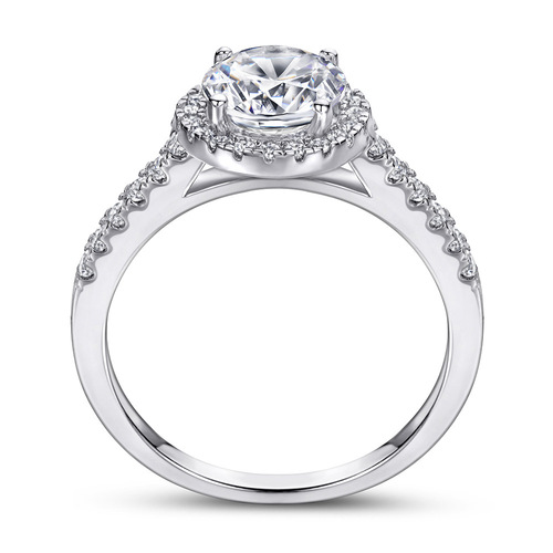 Tonglin 1 carat simulated diamond ring S925 silver ring women's simple and stylish 18K white gold wedding proposal ring