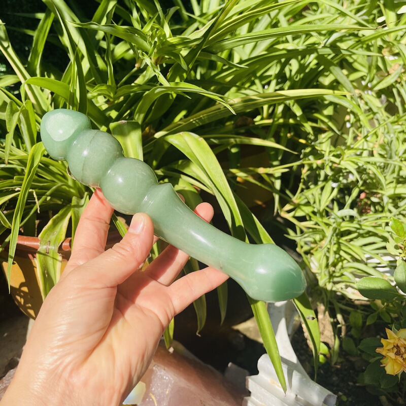 天然水晶绿东陵水晶按摩棒摆件 图 6