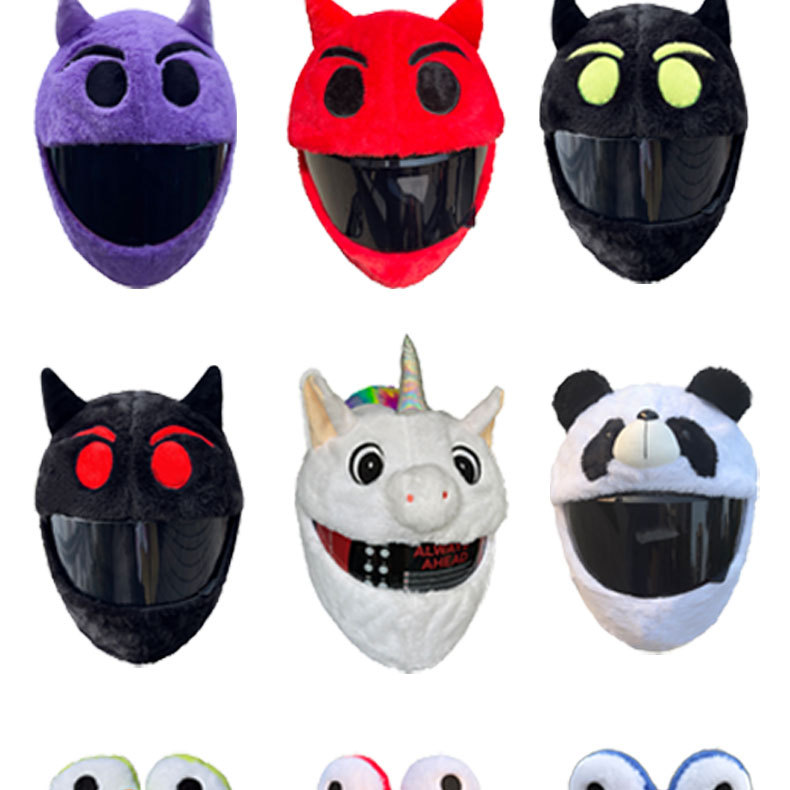 Cross-Border Plush Personalized Animal Helmet Protective Cover Motorcycle Head Accessories Motorcycle Unicorn Stitch Pig Head Headgear