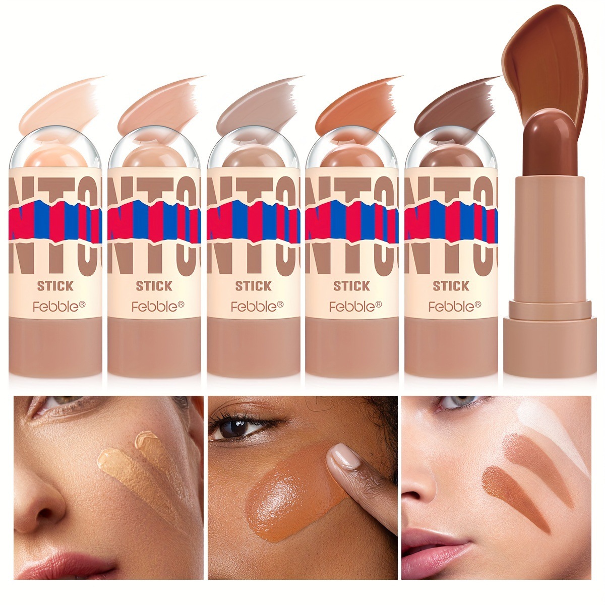 USHAS corrector de punto transfronterizo europeo y americano para cubrir manchas faciales, marcas de acné, ojeras, corrector FBC012