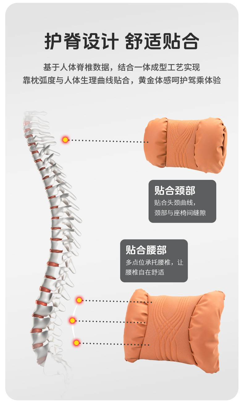 2025 New Car Headrest and Lumbar Support, High-End Bubble Cotton Neck Pillow, Comfortable and Breathable Shoulder Pads, Car Headrest Pillow