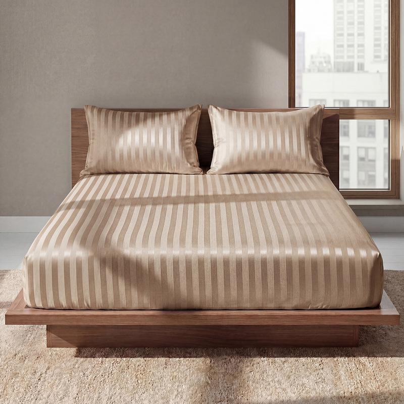 Cross-border Satin Mattress Three-piece Set Foreign Trade Silk Bedspread Pillow Case Large Double Amazon Mattress Protective Cover Cross-border Satin Mattress Three-piece Set Foreign Trade Silk Bedspread Pillow Case Large Double Amazon Mattress Protective Cover