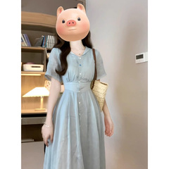 【45% 買戻し率】2025夏の女装気質が腰を収めて美しいロングスカートの新型フランス高級感青