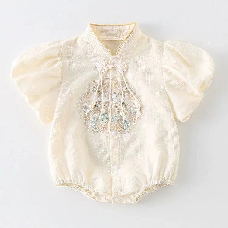 패션 세련된 중국 스타일 반팔 바디 옷  소녀 여름 옷 청삼 학카 중국 스타일 의상