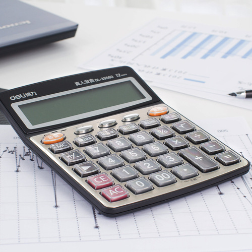 Deli Stationery 33560 Financial Voice Calculator Large Screen Date Alarm Crystal Button Calculator