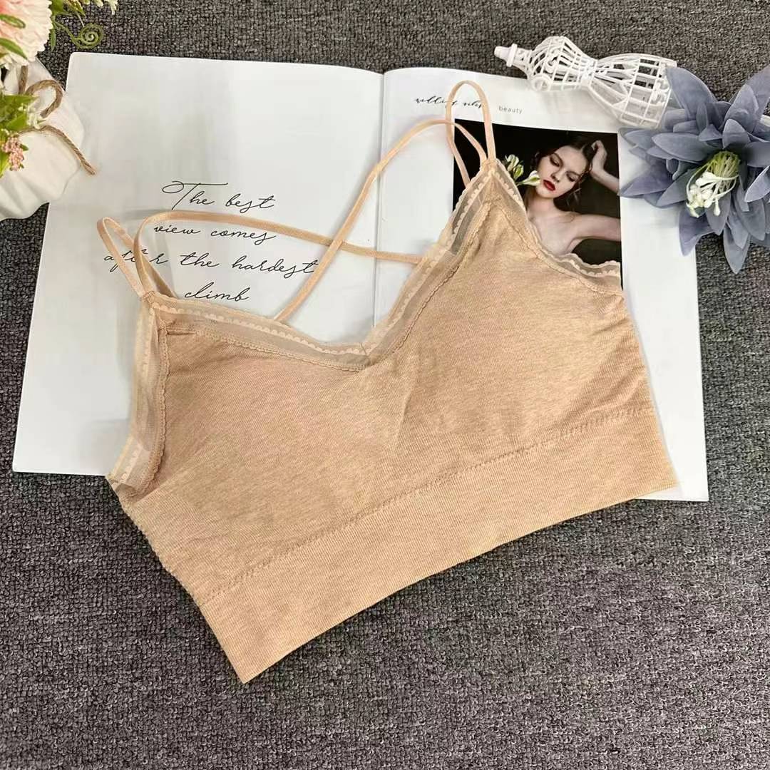 Nueva taza fija sin costuras hermosa espalda sin anillo de acero ropa interior chaleco chaleco cómodo ropa interior damas base sostén al por mayor