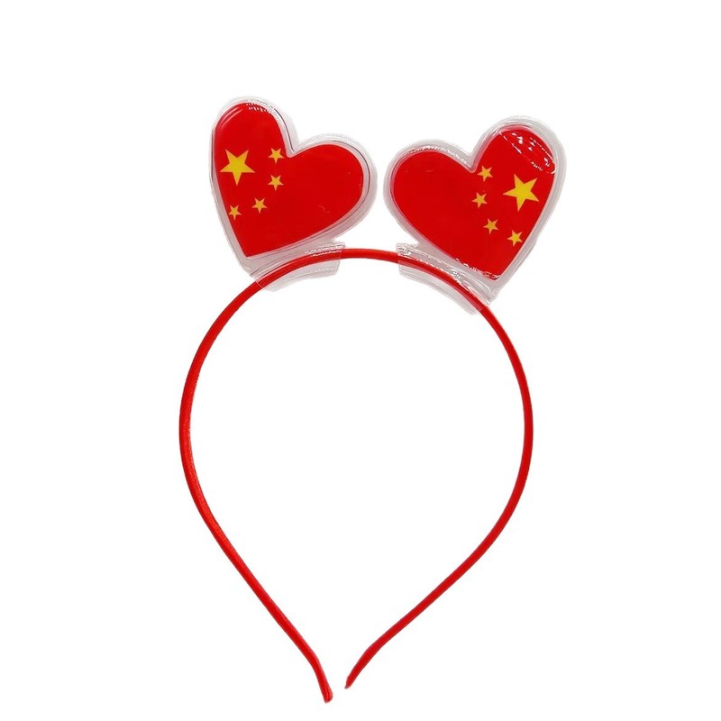 建国記念日ヘッドバンドヘアアクセサリー学生赤い五芒星ヘッドバンド国旗愛中国赤ヘッドバンドホリデーデコレーション|undefined
