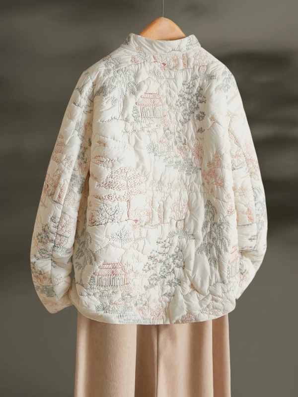 重工冬服棉袄刺绣棉服外套女2025秋冬新款高级感秋冬新中式棉衣|undefined