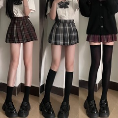 天鹅绒jk小腿袜防勾丝黑色压力纯欲过膝袜学院风lolita显瘦堆堆袜