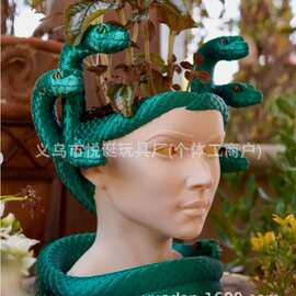 跨境新品Medusa蛇女头像花器神话风多头蛇花盆室内绿植盆栽摆件