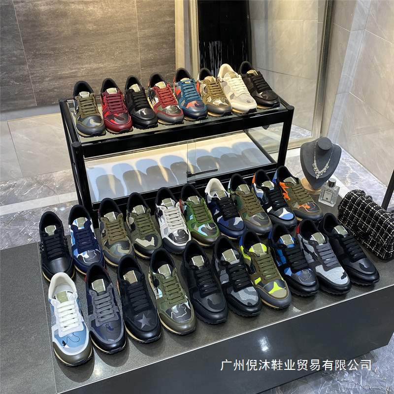 迷彩铆钉鞋厚底增高休闲时尚潮流男鞋拼色系带情侣鞋运动跑鞋