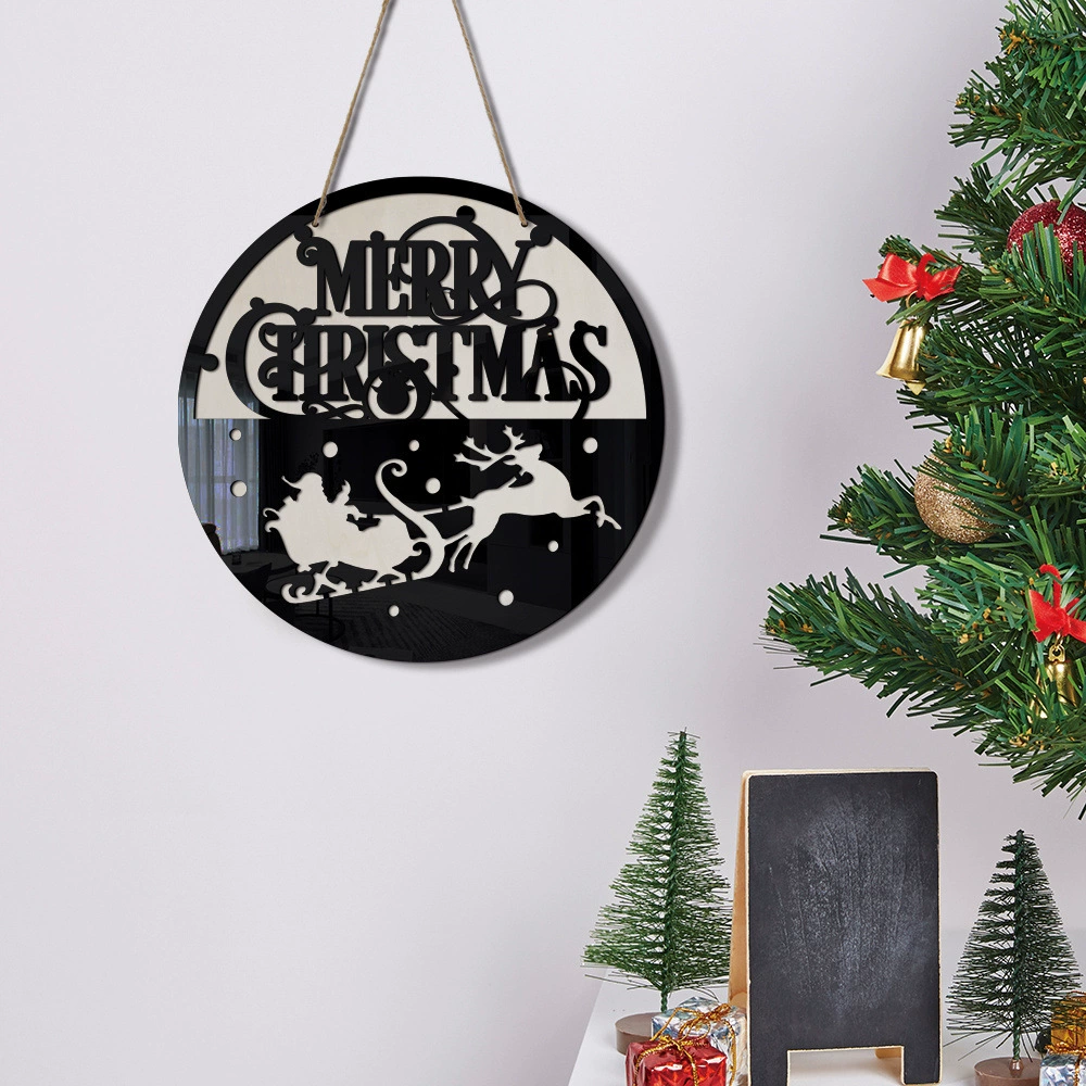MZ072 Переходная Christmas Merry christmas Акрил деревянная двойная чаша Подвеска праздничное украшение