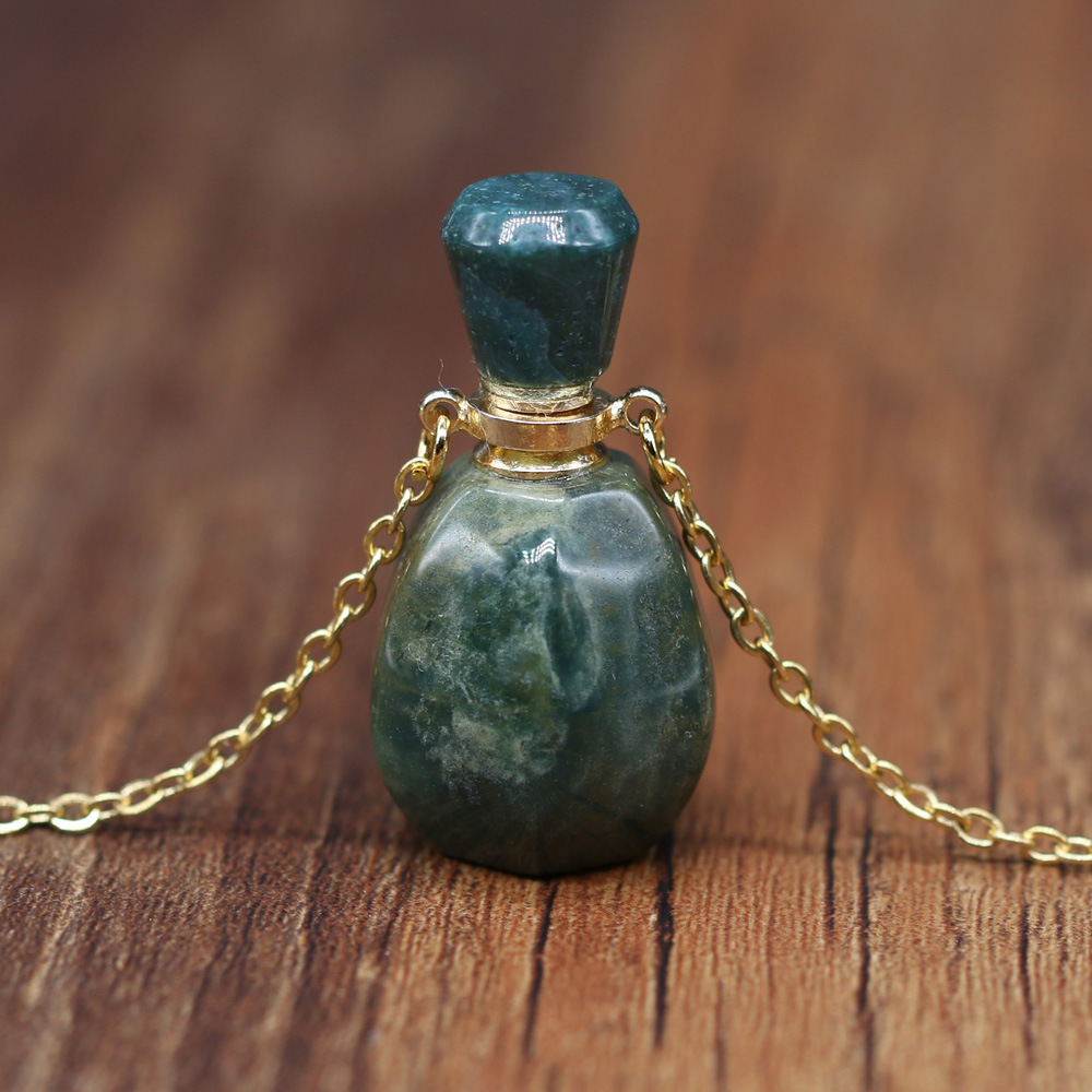 18g Weight Pendant Necklace Classification cable chain Chain Type 1 Piece Quantity Daily Occasion natural stone Material Perfume Bottle Pattern All Seasons Season Unisex Gender Classic Style Style Classic Style Perfume Bottle Natural Stone Cable Chain Pendant Necklace In Bulk 4