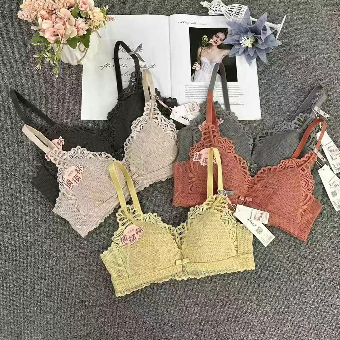 218 # Taza de niña de moda de encaje de sujetador Tocar taza sin anillo de acero