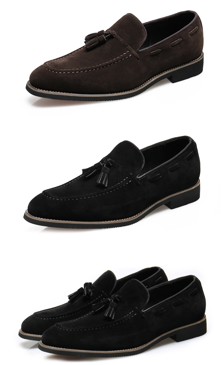 Mocassini con nappine da uomo, a punta, con piedini, casual, slip-on_voghion.com