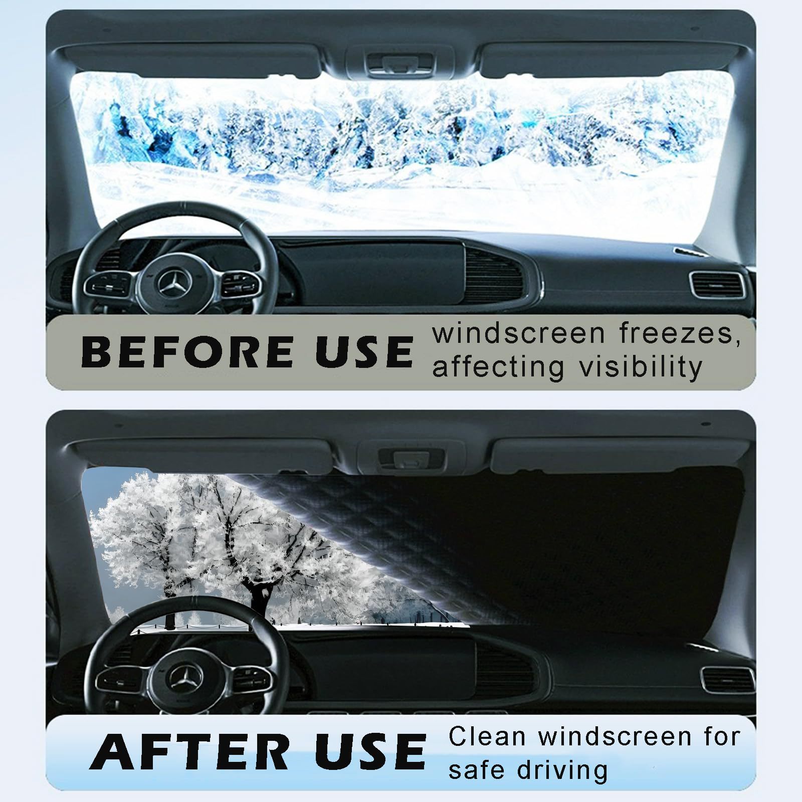 Produces Car Snow Cover, Front Windshield, Anti-Freeze Cover, Windshield, Anti-Frost and Snow Cover, Thickened Winter Windshield Cover, Sunshade